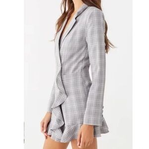 Forever 21 Gray Plaid Blazer Dress